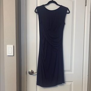 Elegant Navy Blue Sleeveless Dress